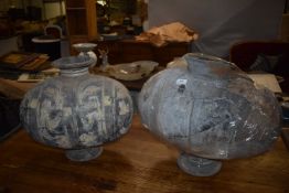 *Pair of Moroccan Antique Terracotta Urns