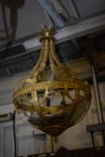 *Brass & Frosted Glass Ornate Light Fitting