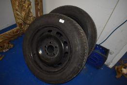 *Pair of Five Stud Steel Rims to Suit Volvo Fitted with 195 60R15 Tyres