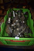 *Box of Assorted Spelter Ware, Wall Sconces, etc.