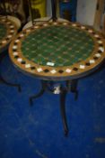 *Mosaic Tile Topped Circular Bisto Table on Wrought Iron Frame 2ft diameter