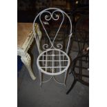 *Grey Painted Wrought Iron Bistro Chair