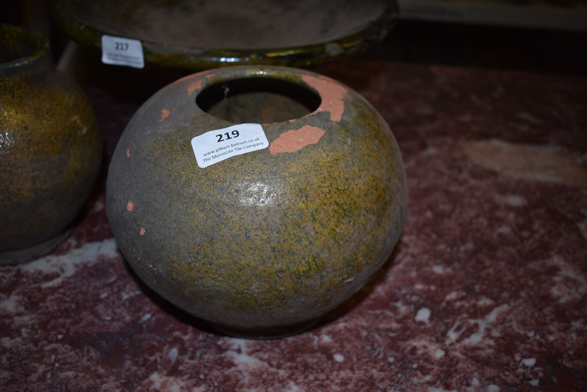 *Glazed Antique Terracotta Moroccan Vessel