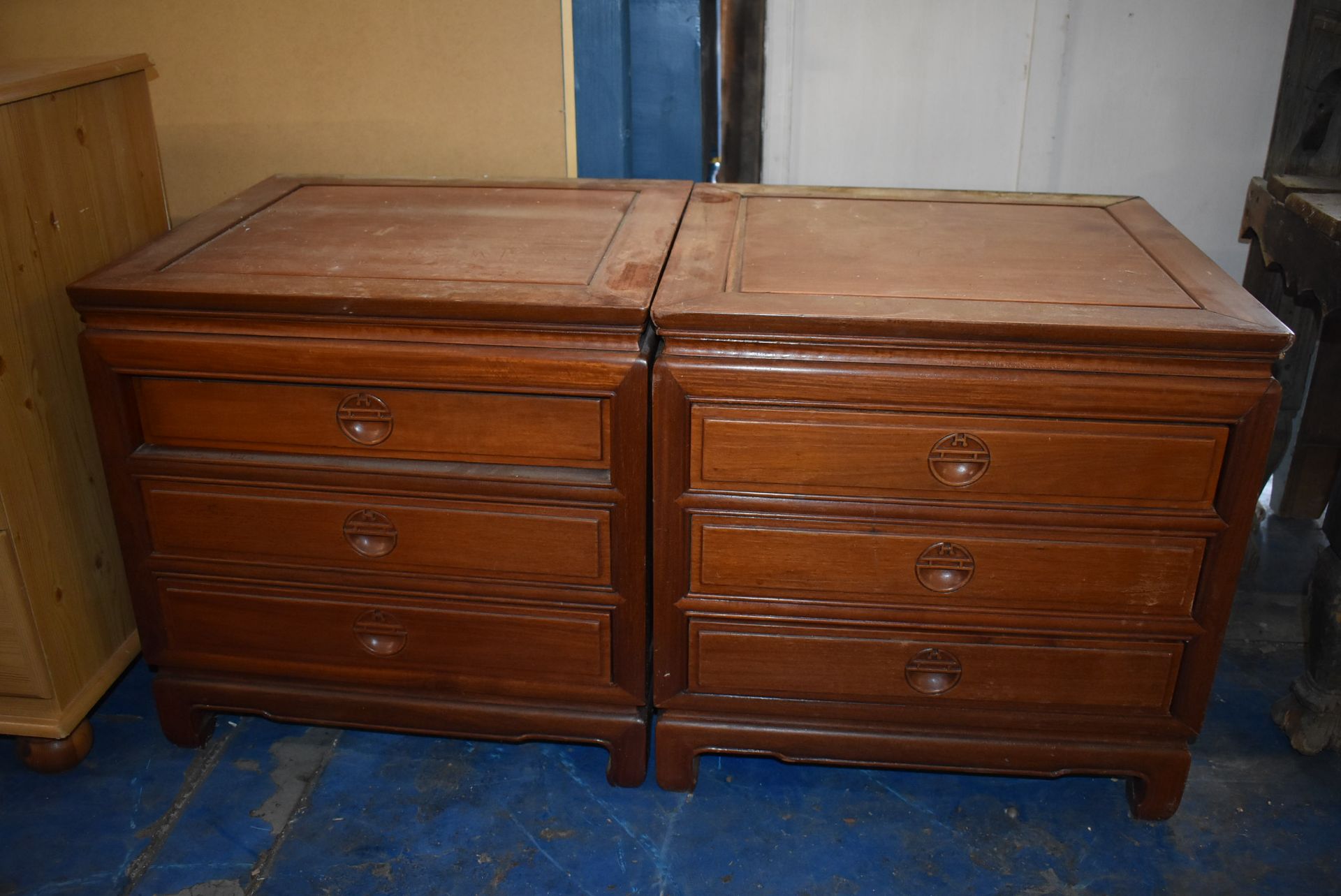*Pair of Oriental Bedside Cabinets