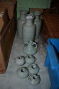 *Assorted Jade Coloured Vases