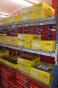 *Contents of a Bay of Racking to Include Assorted Textar Brake Disc Sets, Bosch Brake Pads, etc.
