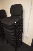 *8 Black Upholstered Stackable Reception Chairs