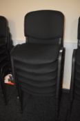 *8 Black Upholstered Stackable Reception Chairs