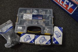 *Stackable Parts Box with Contents of Various Jubilee Clips, and Boxes of Jubilee Clips