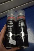 *2x 500ml of Simoniz Acrylic Gloss Black Spray Paint