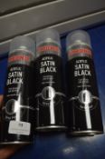 *3x 500ml of Simoniz Acrylic Satin Black Spray Paint