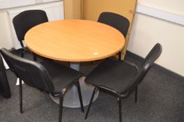 *100cm Round Table with Four Stackable Chairs