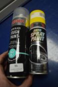 *500ml of Simoniz Satin Black Protection Paint, and 300ml of Holts Yellow Spray Paint