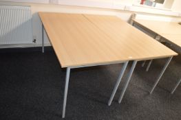 *2 Lightwood Effect Office Desks 75x150cm x 73cm tall