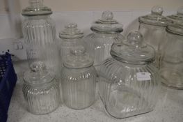 *Six Assorted Glass Sweet Jars