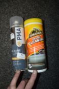 *500ml of PMA Silicone Lube, and Armor All Orange Cleaning Wipes