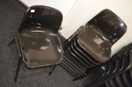 *5 Black Plastic Stackable Chairs