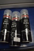 *3x 500ml of Simoniz Acrylic Matt Black Spray Paint