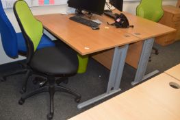 *Two Office Desks 120x80cm, and Three Swivel Chairs