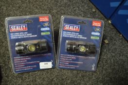 *2x Sealey HT108LED Rechargeable Head Torch with Auto Sensor