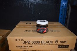 20 Jars of JPZ Black 6mm Bait Pellets
