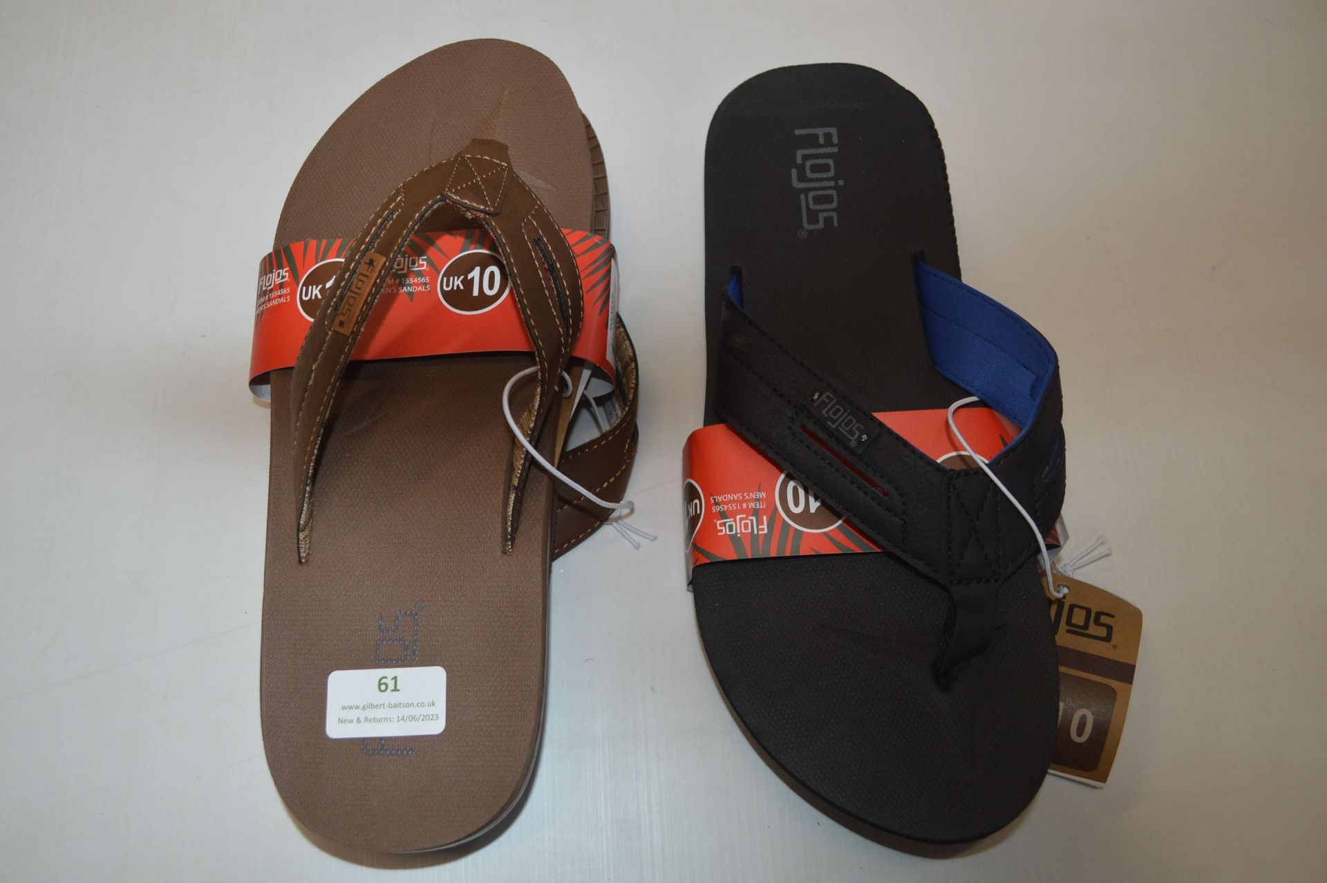 *Two Pairs of Flojos Gent's Flipflops Size: 10
