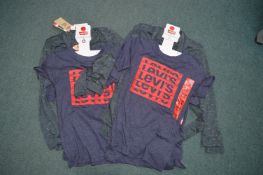 Six Levi's Boy's 2pc T-Shirt & Hoodie Sets Size: M