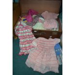 Large Travel Case Containing Vintage Children's Clothes