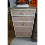Period Painted Pine Five Drawer Chest