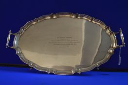 Hallmarked Silver Salver Presented in 1965 to The First Female Lord Mayor & Admiral of the Humber