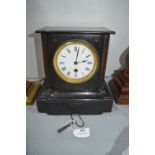 Slate Mantel Clock with Key & Pendulum
