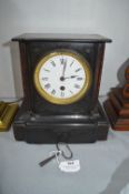 Slate Mantel Clock with Key & Pendulum