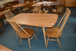 Ercol Dining Table with Four Spindleback Dining Chairs