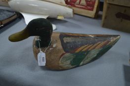 Carved Wooden Painted Spanish Decoy Duck