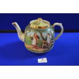 Teapot with Country Milk Maid Scene