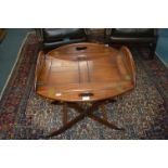 Edwardian Mahogany Folding Butler's Tray on Stand