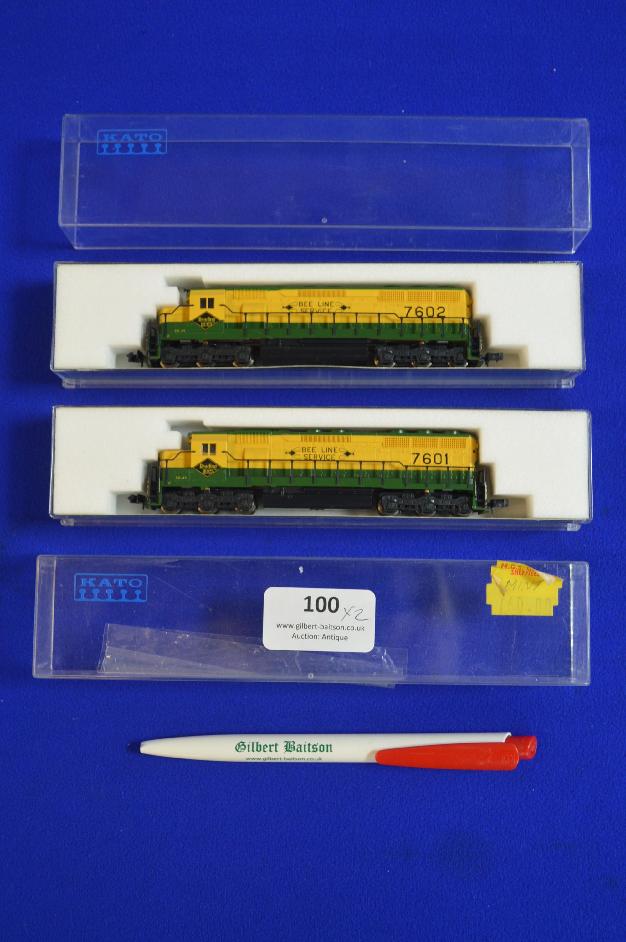 Two Kato N-Gauge B Line EMD SD45s