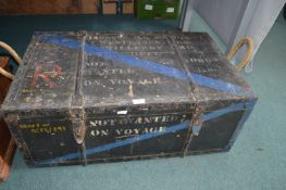 Painted Pine Hull Shipping Trunk