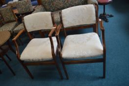 Pair of Mahogany Upholstered Armchairs