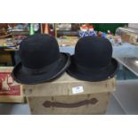 Two Vintage Bowler Hats