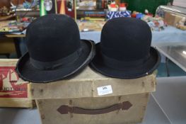 Two Vintage Bowler Hats