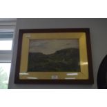Moorland Framed Watercolour 1886 with Monogram