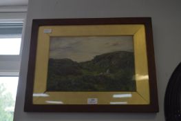 Moorland Framed Watercolour 1886 with Monogram