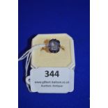 9k Gold Gold Ring with Blue Stone Size: K ~3g