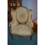 Embroidered & Gilded Continental Armchair