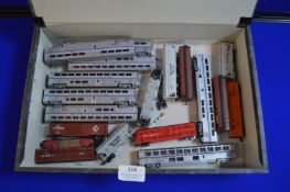 File Box Containing 15+ N-Gauge Coaches and Freight Units