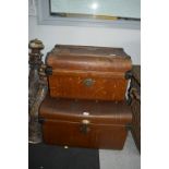 Two Metal Travel Trunks