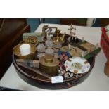 Tray of Assorted Collectibles, Brassware, etc.