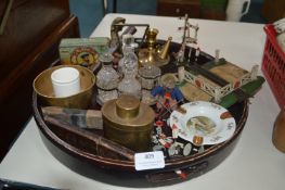 Tray of Assorted Collectibles, Brassware, etc.