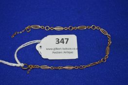 9k Gold Chain Bracelet 3.98g